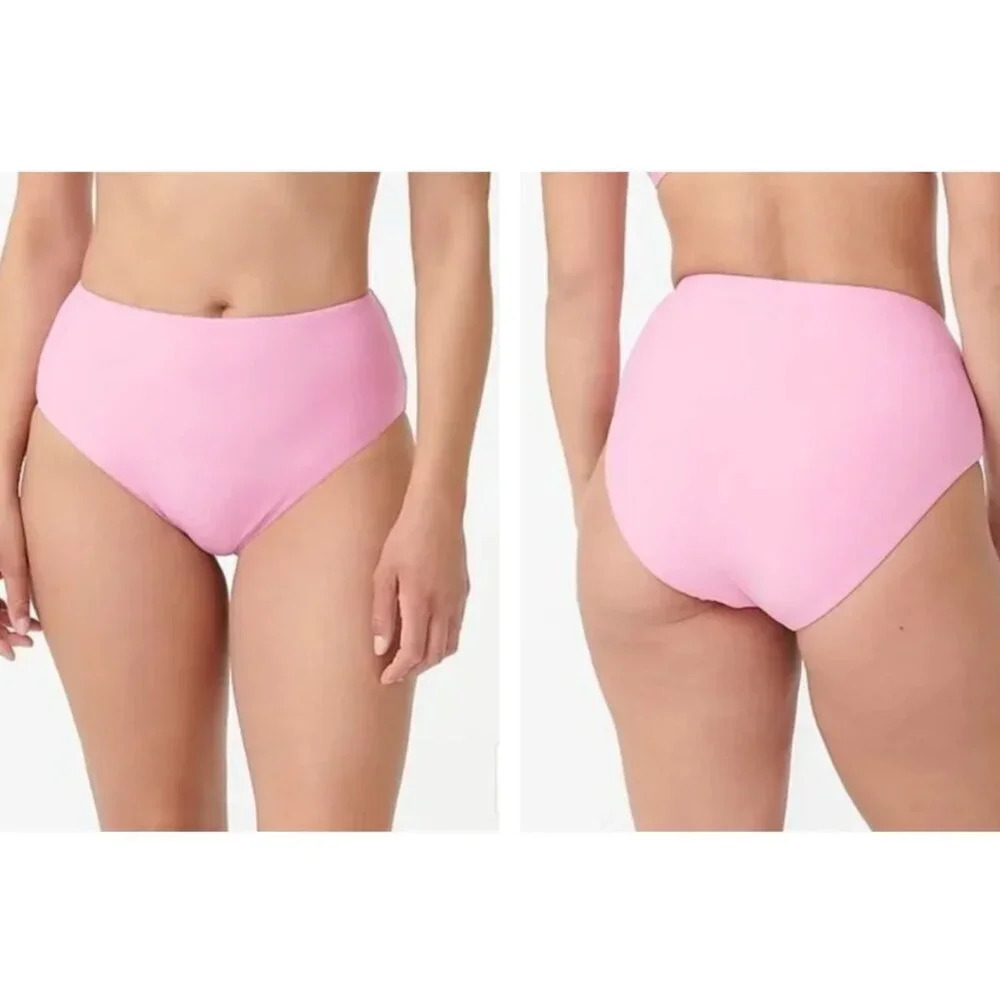 New! J. Crew Pink High Cut Waist Bikini Bottom 21520